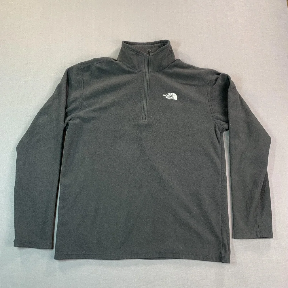 The North Face Pullover Mens M Black 1/4 Zip Lightwear Fleece Mock Neck Hiking‎